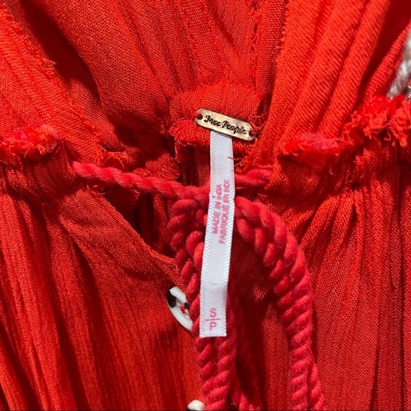 Free People Bali Will Wait For You Midi Red Dress Size Small - Picture 9 of 12